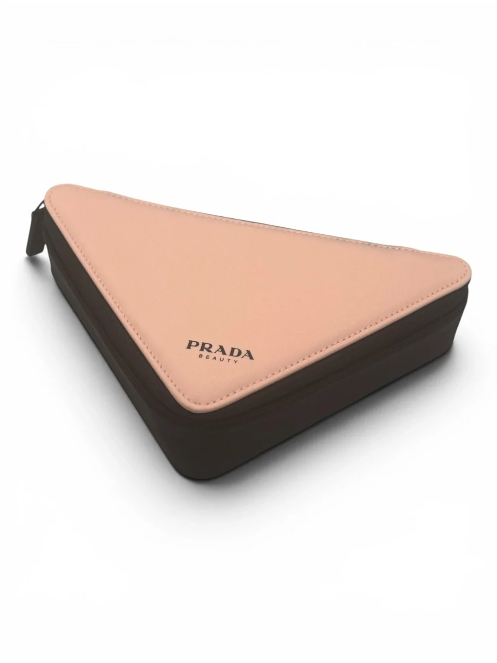 Prada Triangular Cosmetic Case in Pink and Black